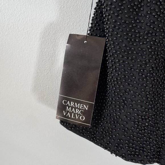 Carmen Marc Valvo Beaded Moc Neck Top - Picture 6 of 13